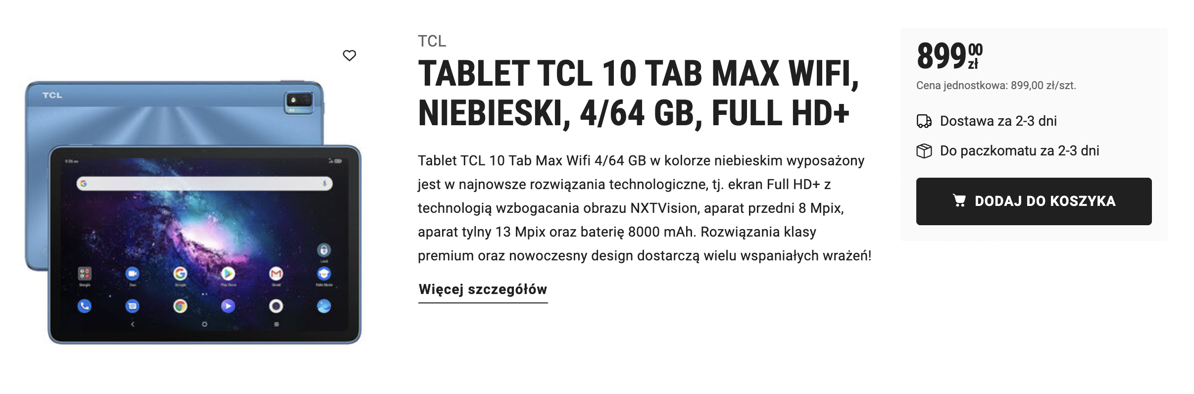 Tablet z ekranem dotykowym TEJ firmy trafił do Biedronki