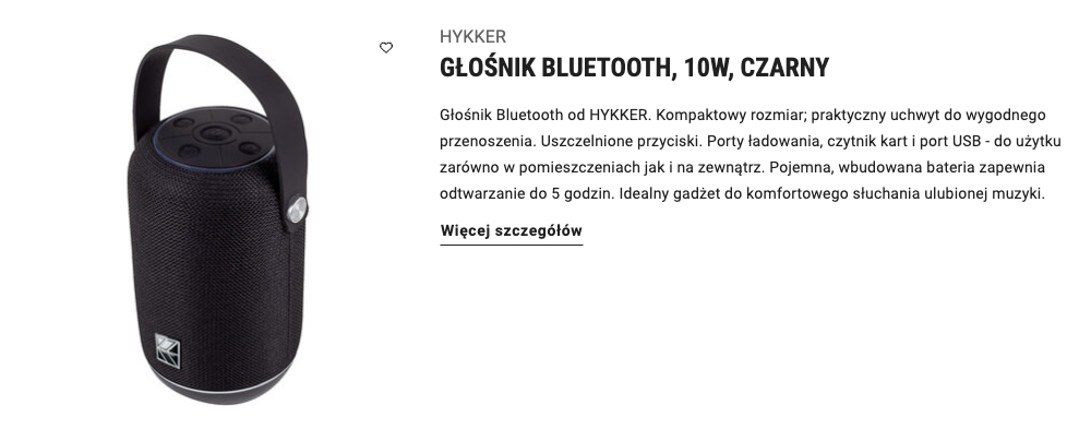 Biedronka Home - tania elektronika na promocji i nie tylko glosnik bluetooth hykker