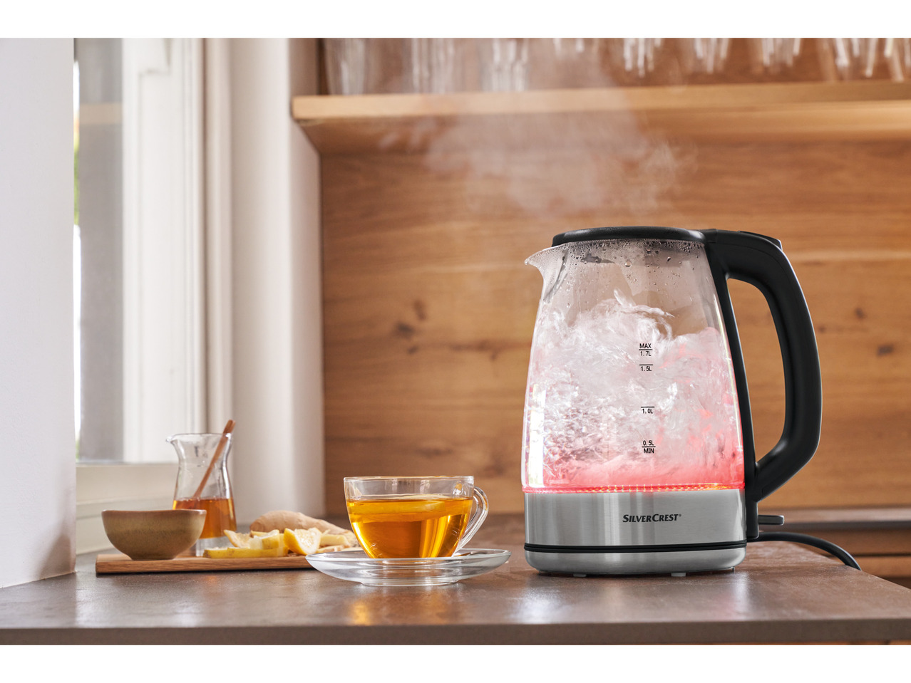 SILVERCREST KITCHEN TOOLS Szklany czajnik elektryczny 3000 W