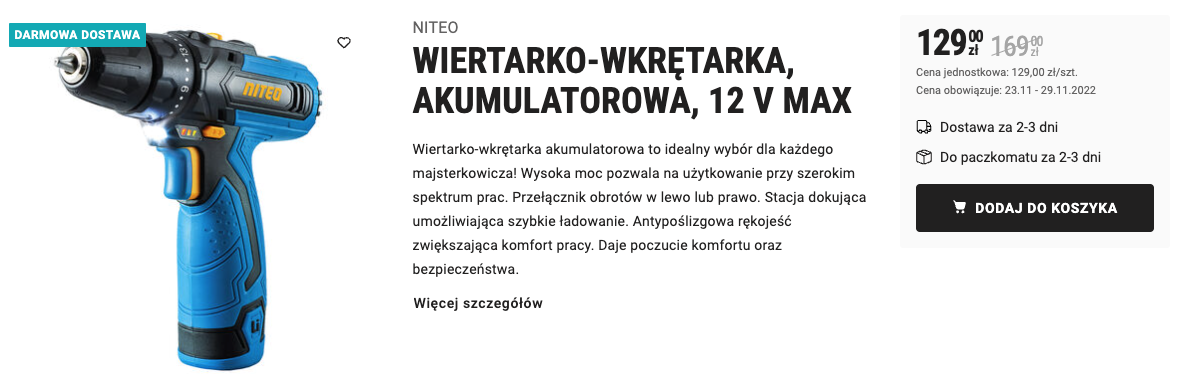 Akumulatorowa wiertarko-wkrętarka 