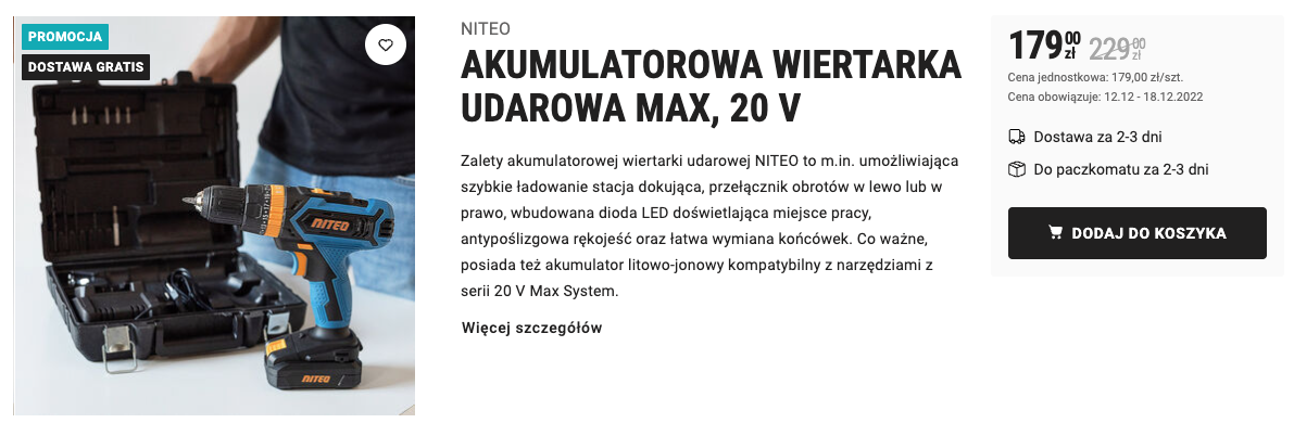 Moim zdaniem to urządzenie musi mieć każdy majsterkowicz - teraz za grosze na promce akumulatorowa wiertarka udarowa max biedronka home