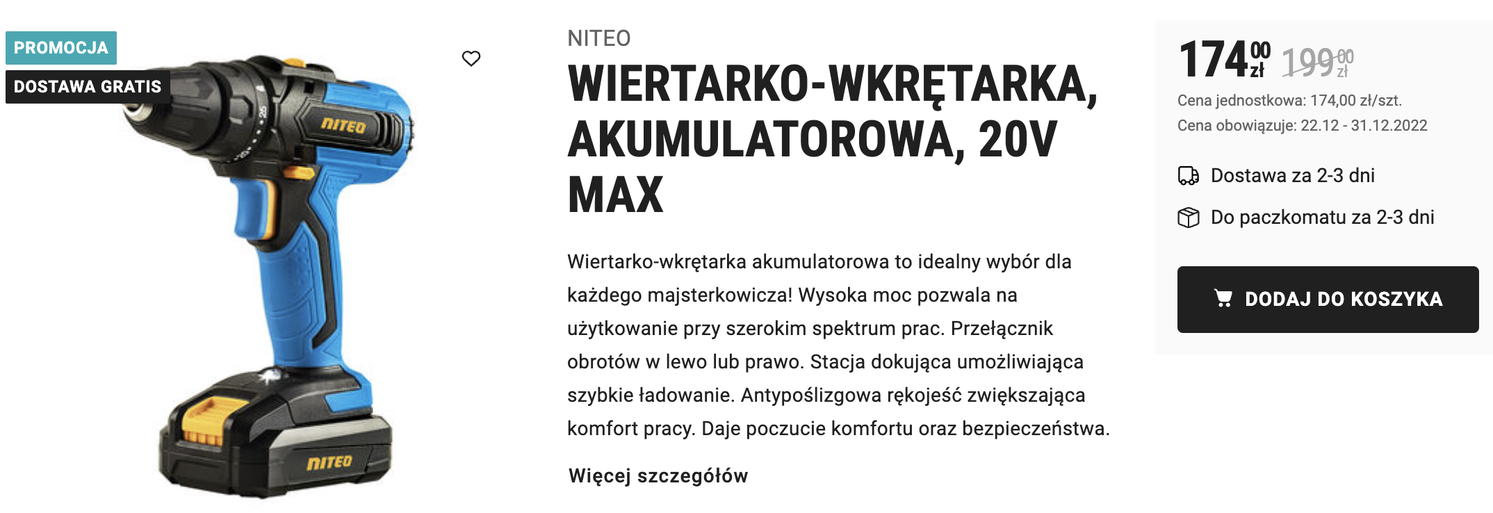 Tanie elektronarzędzia w Biedronce - tak tanio jeszcze nie było! Wiertarko wkrętarka akumulatorowa