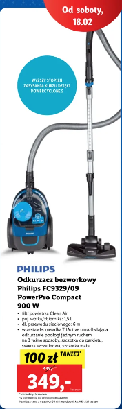 Odkurzacz bezworkowy Philips FC9329/09 Power Pro Compact