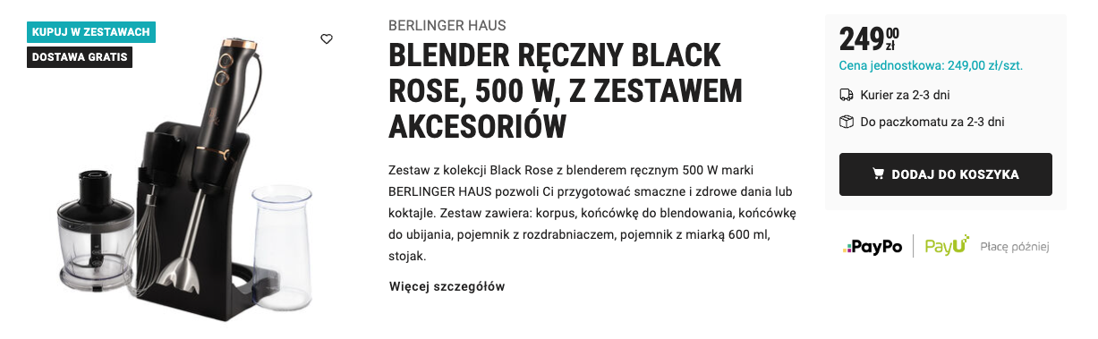 Biedronka Home szokuje! Od dziś rusza szybka promocja, której nikt się nie spodziewał Blender ręczny marki Berlinger Haus biedronka home promocja