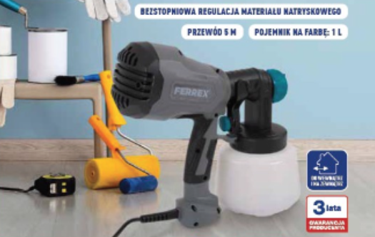 Koniec z przepłacaniem za markę! Przejrzałam ofertę Aldi pod względem najlepszych promocji na tanie elektronarzędzia Pistolet malarski marki Ferrex aldi promocja elektronarzędzia tanie elektronarzędzia